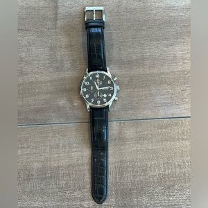 Hugo Boss Men's 1512570 Aeroliner Chronograph Black Leather Watch